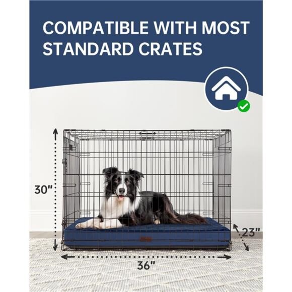 Navy Orthopedic Dog Bed Large Dogs Non-Slip Bottom Waterproof Size(35"x22"x3.5") - Picture 6 of 7